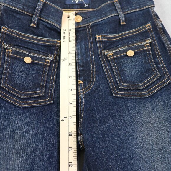 7 For All Mankind Denim Trouser Womens 27 In Y2K Retro Runaway Jeans *Raw Hem - Picture 11 of 12